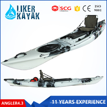 New Roto Molded Plastic Single Sea Fishing Kayak with Rudder and Alu Frame Comfortable Seat